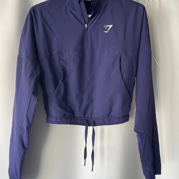 Gymshark PIPPA purple/ navy cropped windbreaker size XS NWOT - Picture 2 of 5